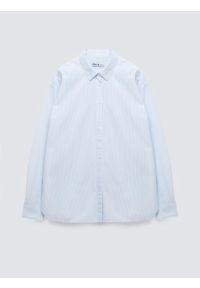 Big-Star - Koszula damska w paski niebieska Goplo 400. Okazja: na co dzień, do pracy. Typ kołnierza: kołnierzyk klasyczny. Kolor: niebieski. Materiał: bawełna, tkanina. Wzór: paski. Styl: klasyczny, casual, elegancki #5