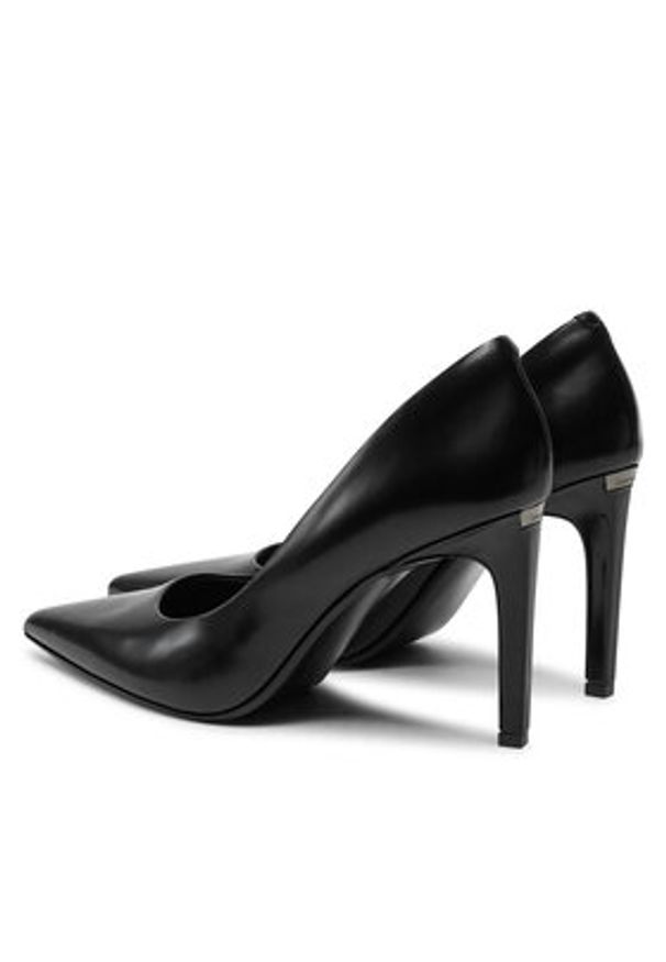 Calvin Klein Szpilki Heel Pump 90 - Brush L HW0HW02263 Czarny. Kolor: czarny. Materiał: skóra. Obcas: na szpilce