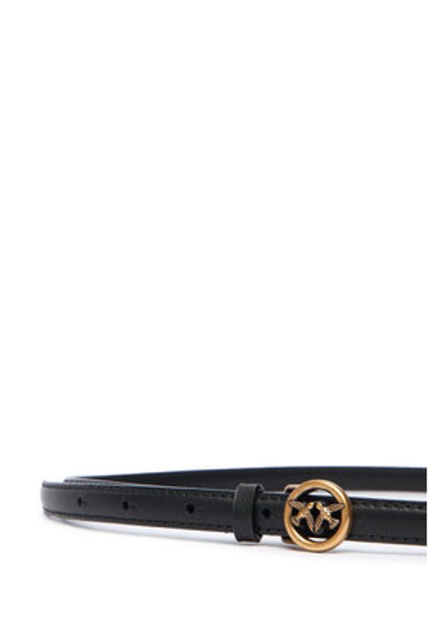 Pinko - PINKO Pasek Damski Thin Belt H1 AI 25-26 PLT01 105481 A0F1 Czarny. Kolor: czarny. Materiał: skóra