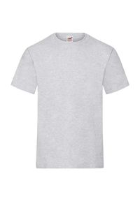 FRUIT OF THE LOOM - Ciężka Bawełniana Koszulka Unisex Dla Dorosłych. Kolor: szary. Materiał: bawełna