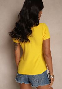 Renee - Żółty Bawełniany T-shirt Typu Polo Arsenllia. Okazja: na co dzień. Typ kołnierza: polo. Kolor: żółty. Materiał: bawełna. Styl: elegancki, casual, klasyczny #5