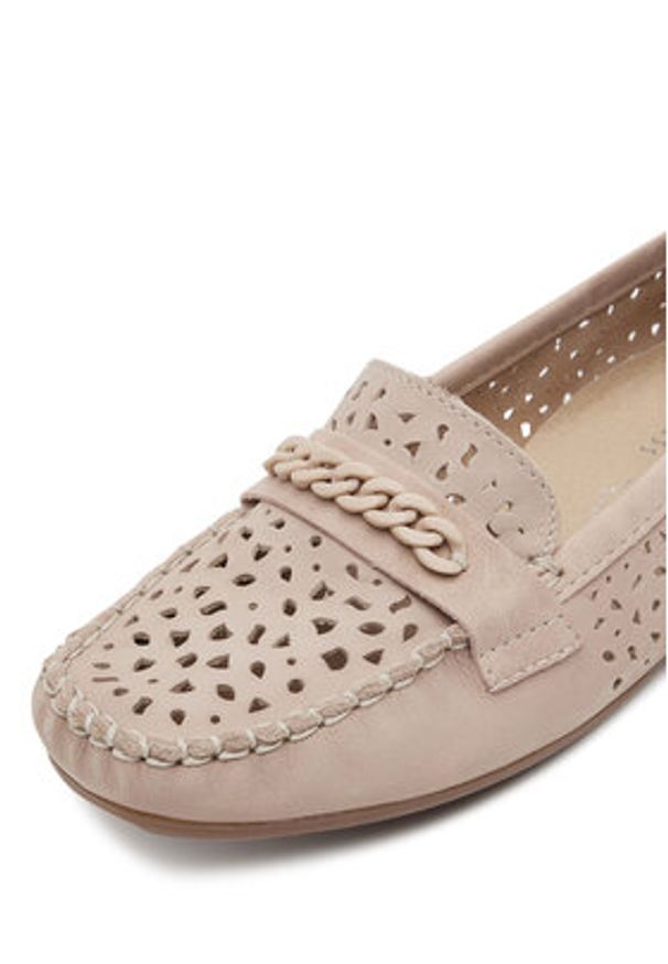 Rieker Mokasyny 40068-61 Beżowy. Kolor: beżowy. Materiał: skóra