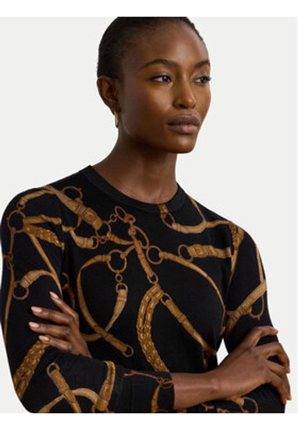 Lauren Ralph Lauren - LAUREN RALPH LAUREN Bluzka 200971373001 Czarny Slim Fit. Kolor: czarny. Materiał: wiskoza, bawełna