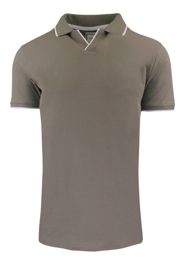 Oryginalna Koszulka Polo - Brave Soul - Taupe (Beż z Szarością). Okazja: na co dzień. Typ kołnierza: polo. Kolor: wielokolorowy, beżowy, brązowy. Materiał: bawełna. Styl: casual