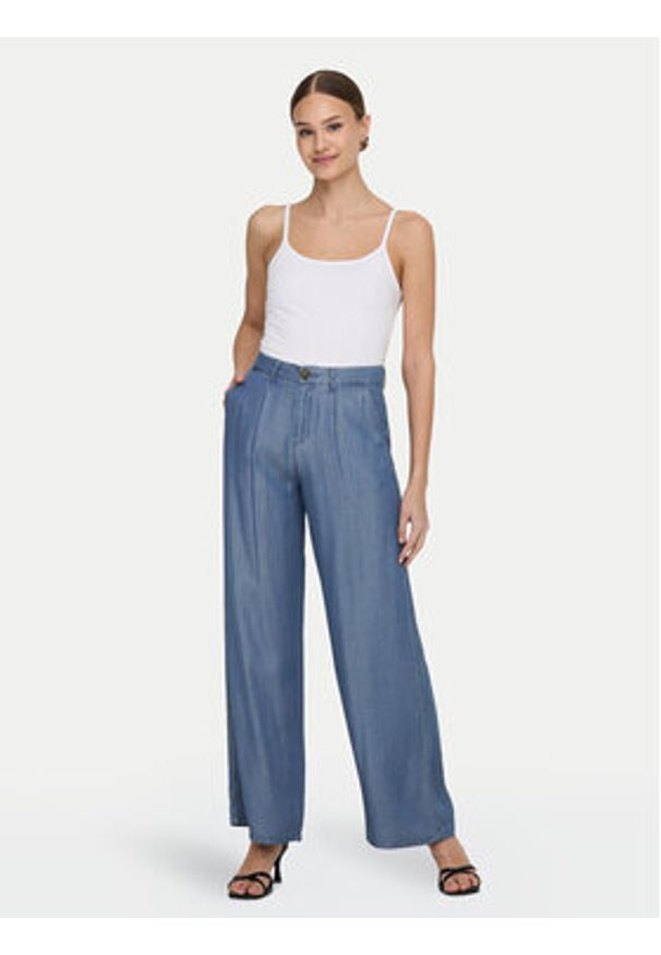JDY Spodnie materiałowe Jasper 15283508 Niebieski Wide Leg. Kolor: niebieski. Materiał: lyocell
