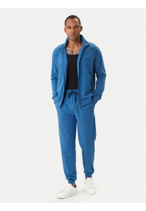 BOSS Bluza Mix&Match 50515307 Niebieski Regular Fit. Kolor: niebieski. Materiał: bawełna