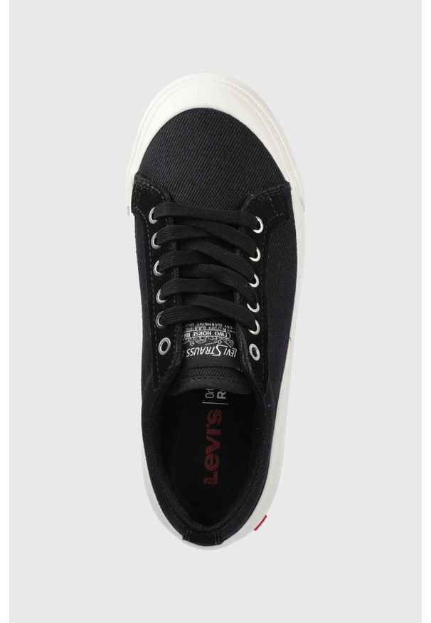 Levi's® - Levi's tenisówki Ls1 Low S damskie kolor czarny. Okazja: na spotkanie biznesowe. Nosek buta: okrągły. Zapięcie: sznurówki. Kolor: czarny. Materiał: guma. Styl: biznesowy