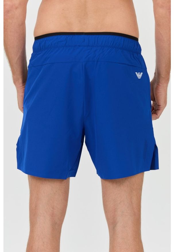EA7 Emporio Armani - EA7 Niebieskie męskie kąpielówki Bermudas, Rozmiar XL. Kolor: niebieski