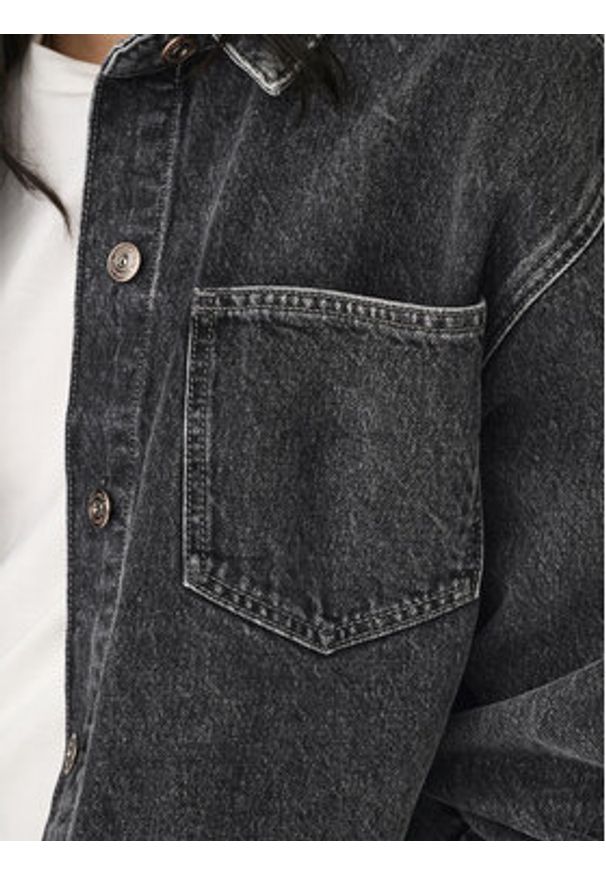 only - ONLY Kurtka jeansowa Emaline 15330000 Szary Loose Fit. Kolor: szary. Materiał: bawełna