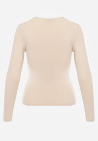 Renee - Beżowa Bluzka Iphicraethon. Kolor: beżowy. Materiał: dzianina. Długość rękawa: długi rękaw. Długość: długie. Wzór: aplikacja #8