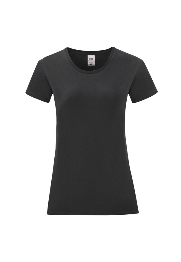 FRUIT OF THE LOOM - Koszulka Damska Iconic 150. Kolor: czarny. Sport: turystyka piesza