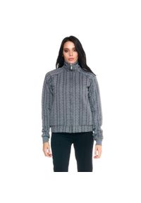 LEONE 1947 APPAREL - Damska bluza z golfem Leone zapinana na zamek błyskawiczny w kolorze szarym. Typ kołnierza: golf. Kolor: brązowy, wielokolorowy, szary. Materiał: tkanina. Sport: golf