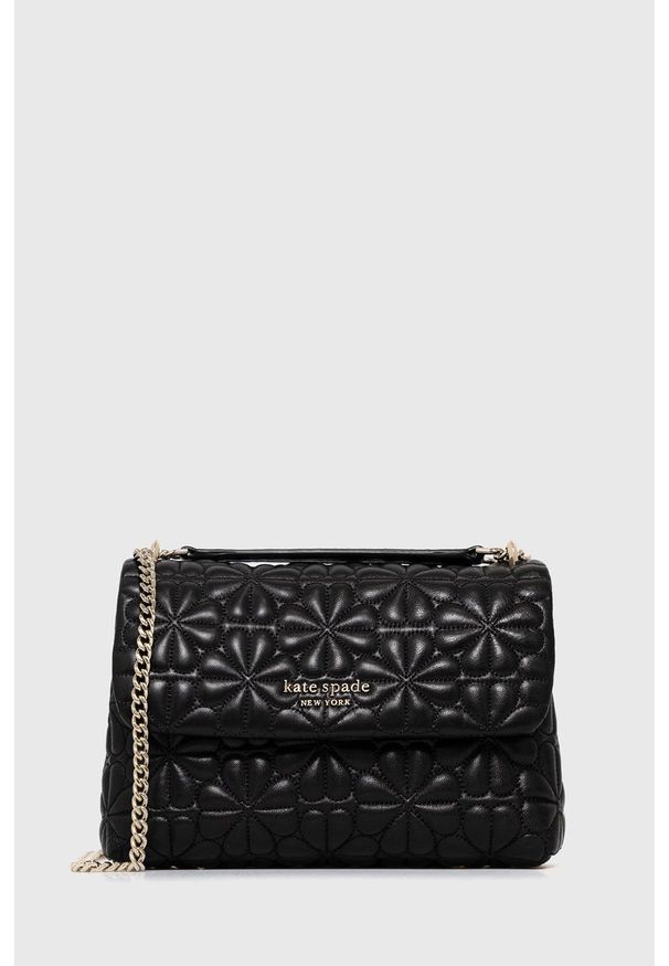 Kate Spade - Torebka skórzana. Kolor: czarny. Materiał: skórzane. Rodzaj torebki: na ramię