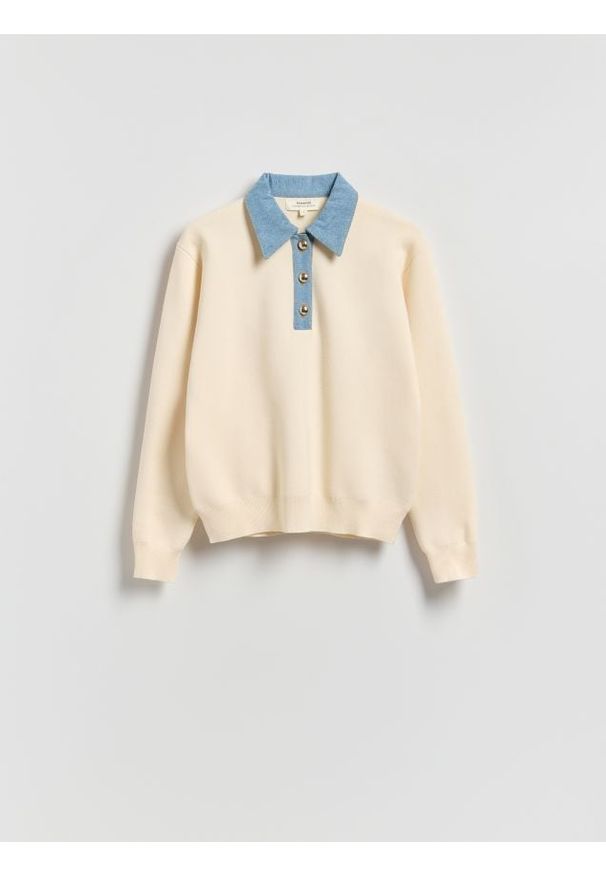 Reserved - Sweter z wiskozą - złamana biel. Materiał: wiskoza