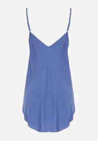 Renee - Niebieski Top z Bawełny Rozszerzany u Dołu na Ramiączkach Ralorea. Okazja: na co dzień. Kolor: niebieski. Materiał: bawełna. Długość rękawa: na ramiączkach. Styl: casual #2