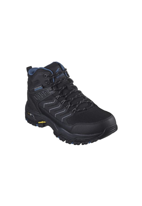 skechers - Buty Skechers Trekkings Arch Fit Dawson Raveno, Mężczyźni. Kolor: czarny, niebieski, wielokolorowy. Materiał: materiał, syntetyk, tkanina, skóra
