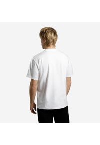 Decathlon - T-shirt z krótkimi rękawami na deskorolkę TS500 Trafic biały. Kolor: biały. Materiał: materiał, bawełna. Długość rękawa: krótki rękaw. Długość: krótkie. Sport: skateboard