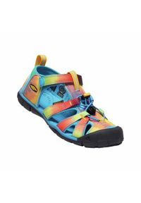 keen - Buty do chodzenia damskie Keen Seacamp II Cnx. Zapięcie: rzepy. Kolor: czerwony, niebieski, wielokolorowy. Materiał: syntetyk, materiał. Szerokość cholewki: normalna. Sezon: lato. Sport: turystyka piesza