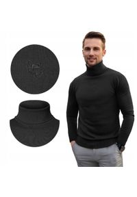 Bawełniany Męski Golf - Pako Jeans - Czarny. Typ kołnierza: golf. Kolor: czarny. Materiał: bawełna. Styl: klasyczny #5