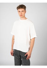 Xagon Man T-shirt | P25082V630TS | Mężczyzna | Biały. Kolor: biały. Materiał: len, wiskoza. Długość: długie. Wzór: aplikacja. Styl: elegancki #4