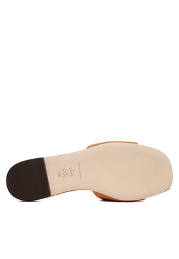 Tory Burch Klapki Eleanor Slide 157966 Brązowy. Kolor: brązowy. Materiał: skóra