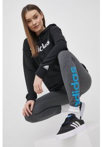 Adidas - adidas Legginsy HD1688 damskie kolor szary melanżowe. Stan: podwyższony. Kolor: szary. Materiał: bawełna, dzianina. Wzór: melanż