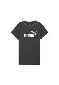 Puma - Damska koszulka ESS No. 1 Logo PUMA Dark Gray Heather. Kolor: szary. Materiał: guma. Wzór: nadruk. Sport: fitness