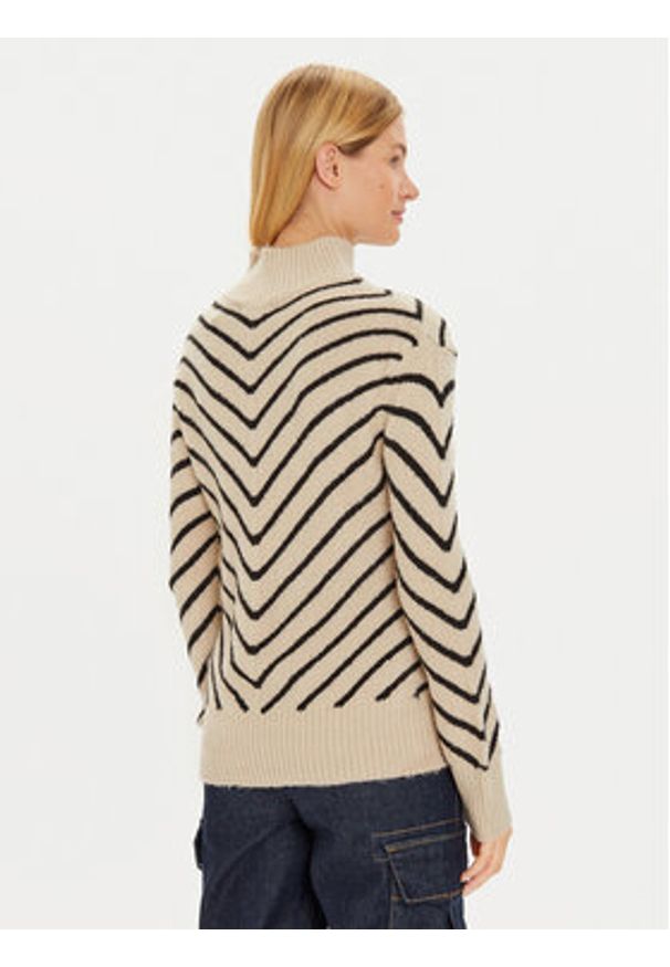 Brave Soul Golf LK-125CHAZ Beżowy Regular Fit. Typ kołnierza: golf. Kolor: beżowy. Materiał: syntetyk