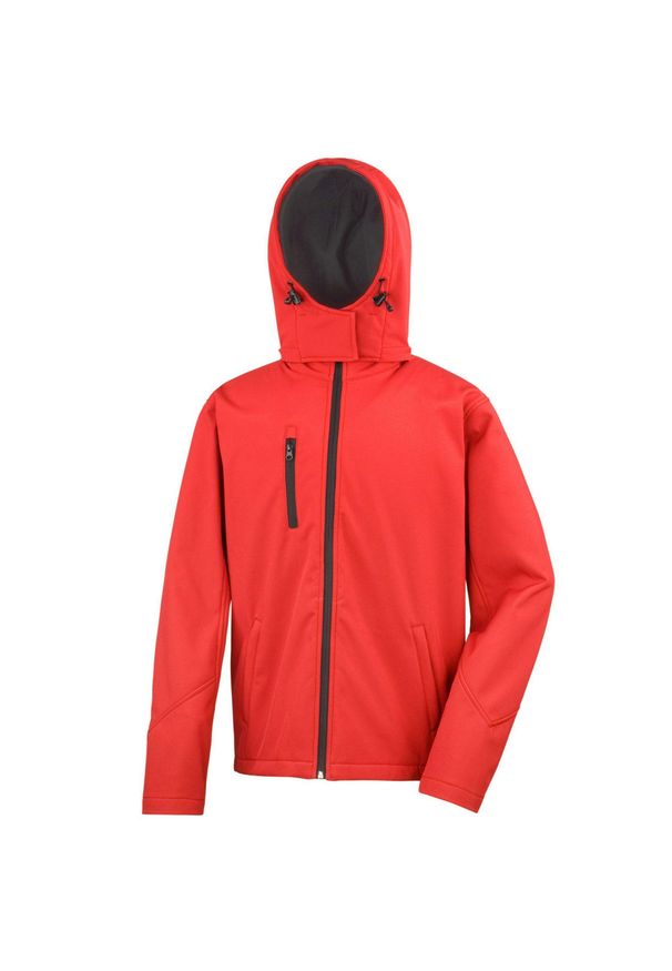 RESULT - Męska Kurtka Softshell Z Kapturem Core Lite. Typ kołnierza: kaptur. Kolor: czerwony, wielokolorowy, czarny. Materiał: softshell