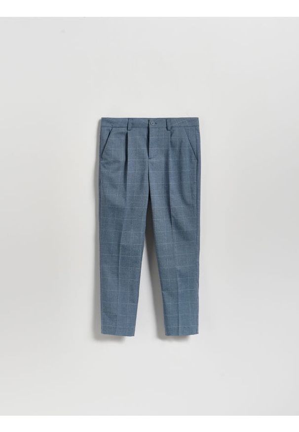 Reserved - Eleganckie spodnie - niebieski. Kolor: niebieski. Materiał: tkanina, wiskoza. Styl: elegancki