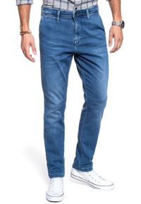 Mustang - SPODNIE MATERIAŁOWE MĘSKIE MUSTANG RealX Chino DENIM BLUE 1008081 5000 582