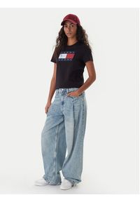 Tommy Jeans T-Shirt Flag DW0DW22562 Czarny Regular Fit. Kolor: czarny. Materiał: bawełna #5