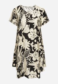 Born2be - Czarna Wiskozowa Sukienka w Kwiaty Divolla. Okazja: na co dzień. Typ kołnierza: dekolt w serek. Kolor: czarny. Wzór: kwiaty. Typ sukienki: proste. Materiał: wiskoza. Długość rękawa: krótki rękaw. Sezon: lato. Styl: casual #7