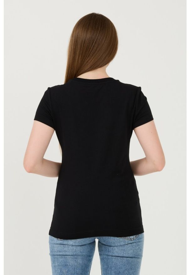 Guess - GUESS Czarny damski t-shirt Sangallo Tee, Rozmiar M. Kolor: czarny