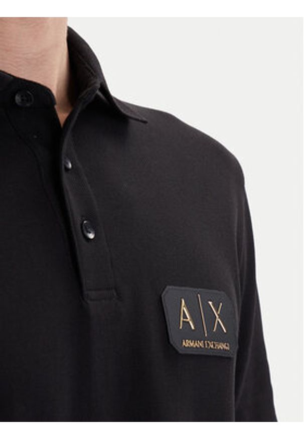 Armani Exchange Polo XM002231 AF10366 UC001 Czarny Regular Fit. Typ kołnierza: polo. Kolor: czarny. Materiał: bawełna