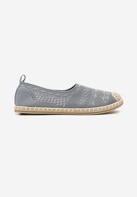 Renee - Niebieskie Espadryle na Płaskiej Podeszwie w Stylu Boho Dimzela. Okazja: na imprezę, na spacer. Nosek buta: okrągły. Kolor: niebieski. Materiał: jeans, len. Wzór: aplikacja. Sezon: wiosna, lato. Obcas: na płaskiej podeszwie. Styl: boho #5