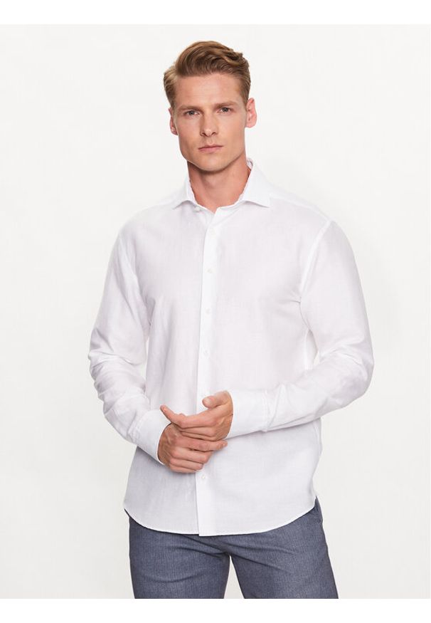 Eterna Koszula 2355/FS82 Biały Regular Fit. Kolor: biały. Materiał: bawełna