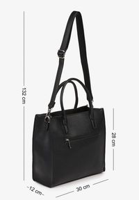Born2be - Czarna Prostokątna Torebka Shopperka z Dodatkowym Paskiem na Ramię Naliere. Kolor: czarny. Styl: casual, elegancki. Rodzaj torebki: na ramię #3