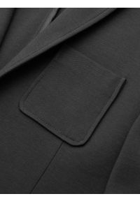 Ombre Clothing - Męska marynarka SLIM z dzianiny o subtelnej strukturze – grafitowa V1 - Rozmiar: M. Okazja: do pracy. Kolor: szary. Materiał: dzianina. Wzór: kolorowy. Styl: klasyczny #9
