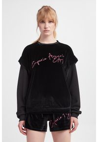 EA7 Emporio Armani - Bluza damska welurowa EA7 EMPORIO ARMANI. Materiał: welur #4