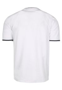Męska Koszulka (T-Shirt) na Guziki - Pako Jeans - Biała. Okazja: na co dzień. Kolor: biały. Materiał: bawełna. Styl: casual