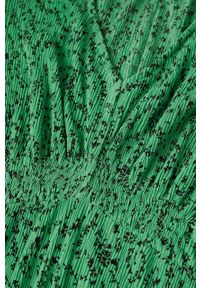 mango - Mango sukienka Pomelo2 kolor zielony midi rozkloszowana. Kolor: zielony. Materiał: włókno. Typ sukienki: rozkloszowane. Długość: midi #10