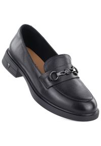 Skórzane półbuty damskie lordsy czarne Vinceza 39991. Kolor: czarny. Materiał: skóra #1