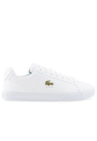 Buty Lacoste Lerond Pro 123 3 CMA 745CMA0052-21G - białe. Zapięcie: sznurówki. Kolor: biały. Materiał: skóra, guma, syntetyk, materiał. Szerokość cholewki: normalna. Sport: tenis