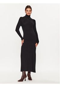 Kontatto Sukienka dzianinowa 3M1029 Czarny Slim Fit. Kolor: czarny. Materiał: syntetyk #3
