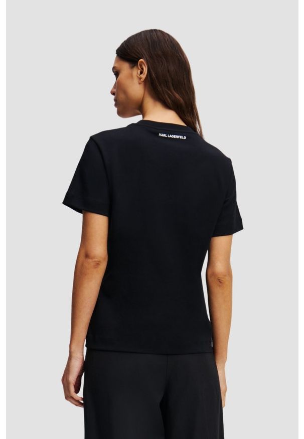 Karl Lagerfeld - KARL LAGERFELD Czarny t-shirt damski Ikon Aquarelle K, Rozmiar XS. Kolor: czarny