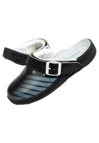 Klapki chodaki buty medyczne Abeba U 7212 czarne. Kolor: czarny. Materiał: skóra #10