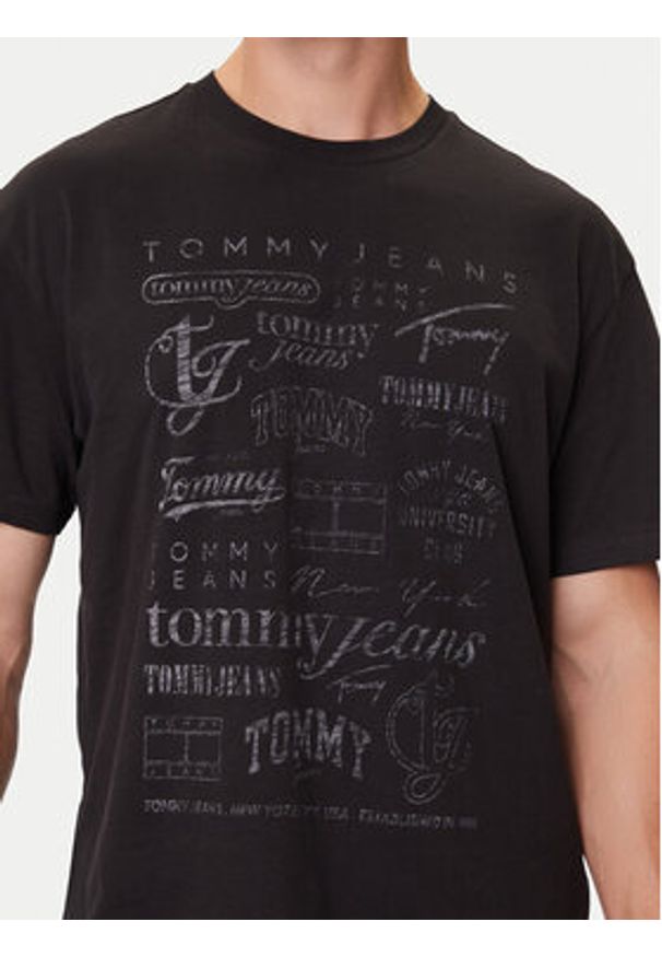 Tommy Jeans T-Shirt Archive Logos DM0DM21584 Czarny Relaxed Fit. Kolor: czarny. Materiał: bawełna