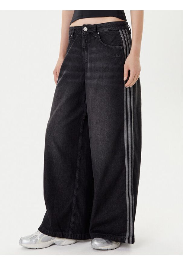 Adidas - adidas Jeansy adicolor Denim Adilenium JV7453 Czarny Wide Leg. Kolor: czarny