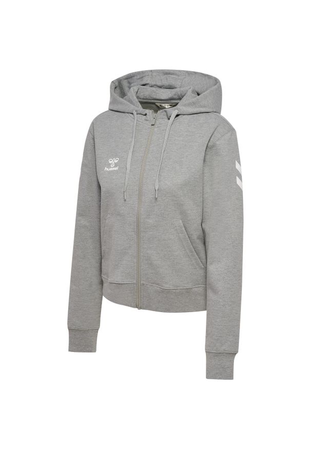 Damska bluza z kapturem zapinana na zamek Hummel Go 2.0 Chevron. Typ kołnierza: kaptur. Kolor: szary